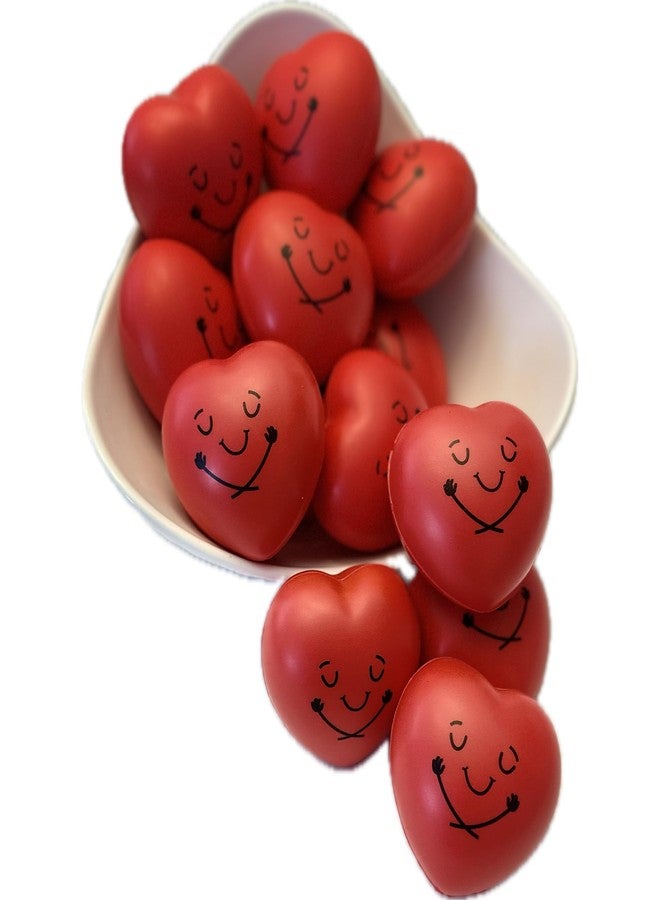 BASHOUT Heart Shape Stress Balls 16 Pcs Pack | 3” Inch Red Heart Shape Smile Balls | Squeeze Foam Heart Balls with Hug | Soft Heart Balls for Valentines Classroom Gifts | Valentines Party Favors | BASHOUT - Image 4